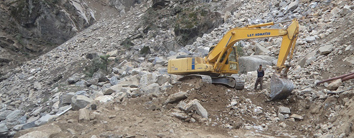 DT Approach Road Muck Removal Activity in Progress