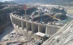 Downstream lateral view showing piers and top of dam 2